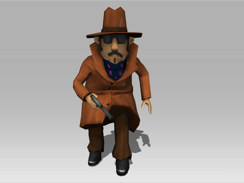 Cartoon 70s Detective