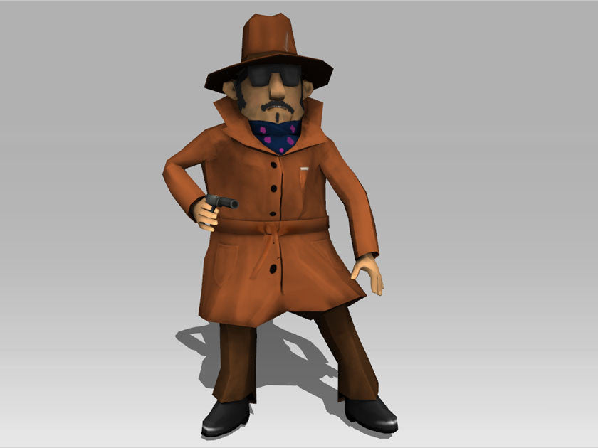 Cartoon 70s Detective