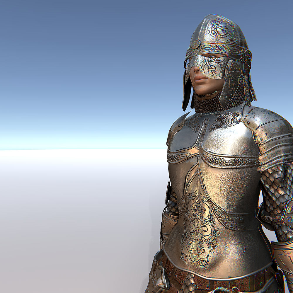 Knight Warrior Character With Modular Armor Parts in Characters