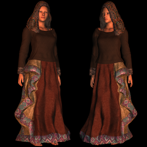 Gypsy Costume A for Unity UMA Jane