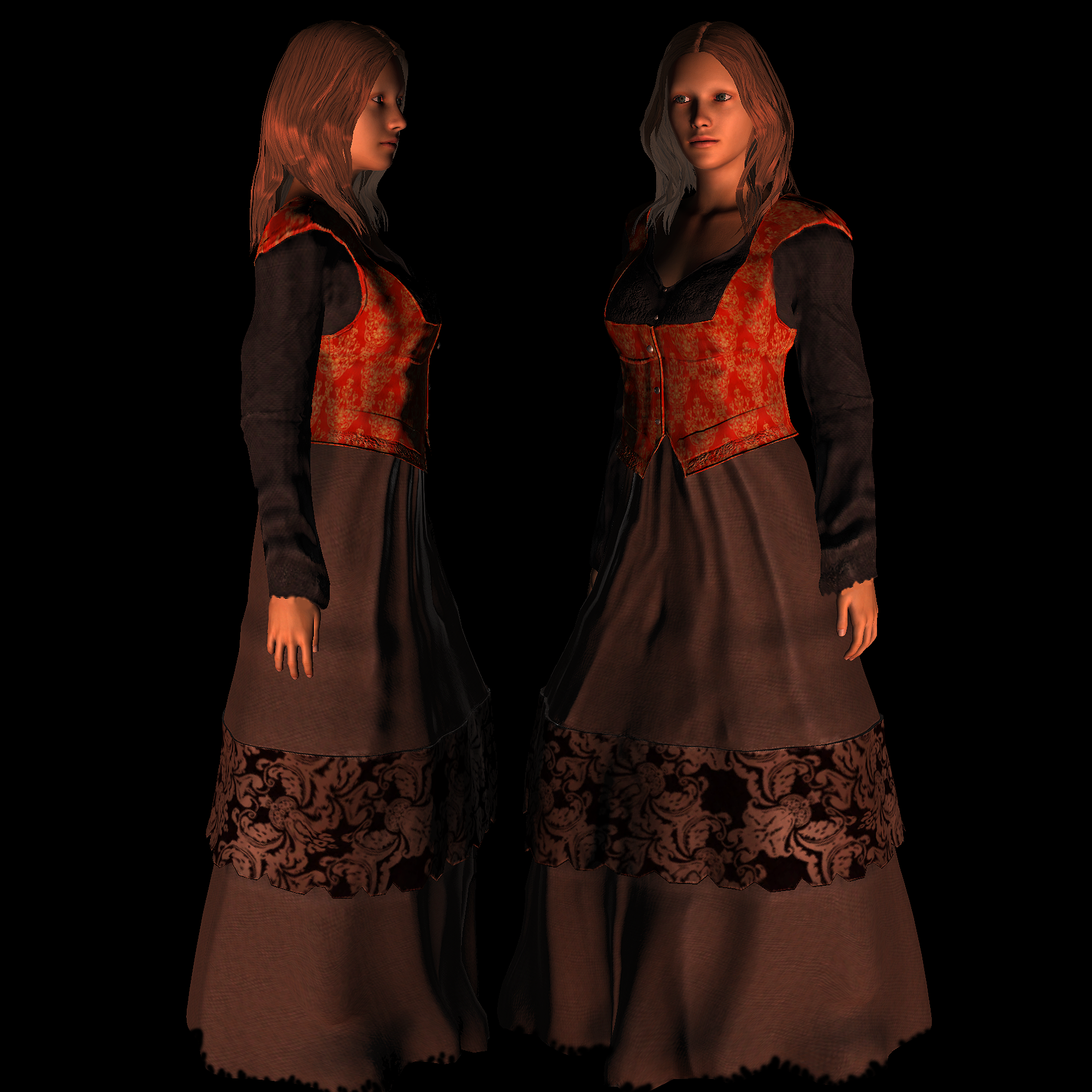 Gypsy Costume B for Unity UMA Jane
