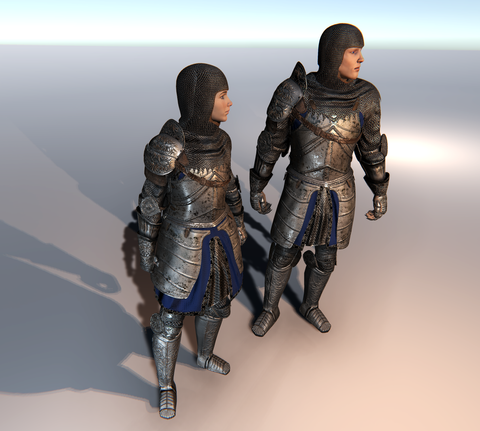 Male & Female Knight C for Unity UMA 2.5 and above