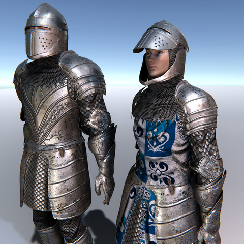 Male & Female Knight B for Unity UMA 2.5 and above