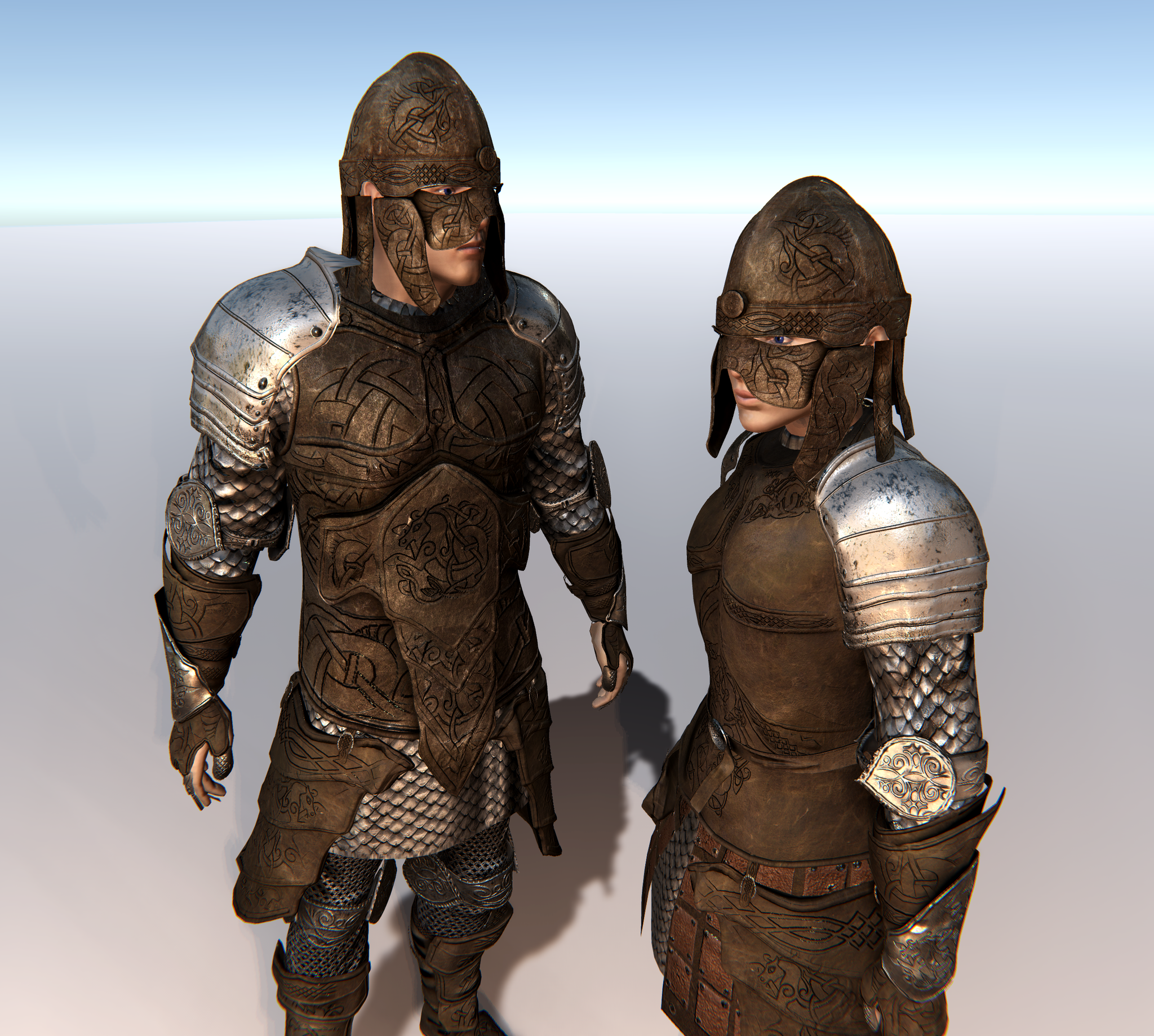 Male & Female Leather Warrior for Unity UMA 2.5 and above