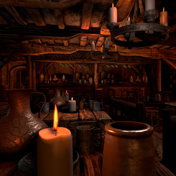 Medieval Tavern Interior Scene