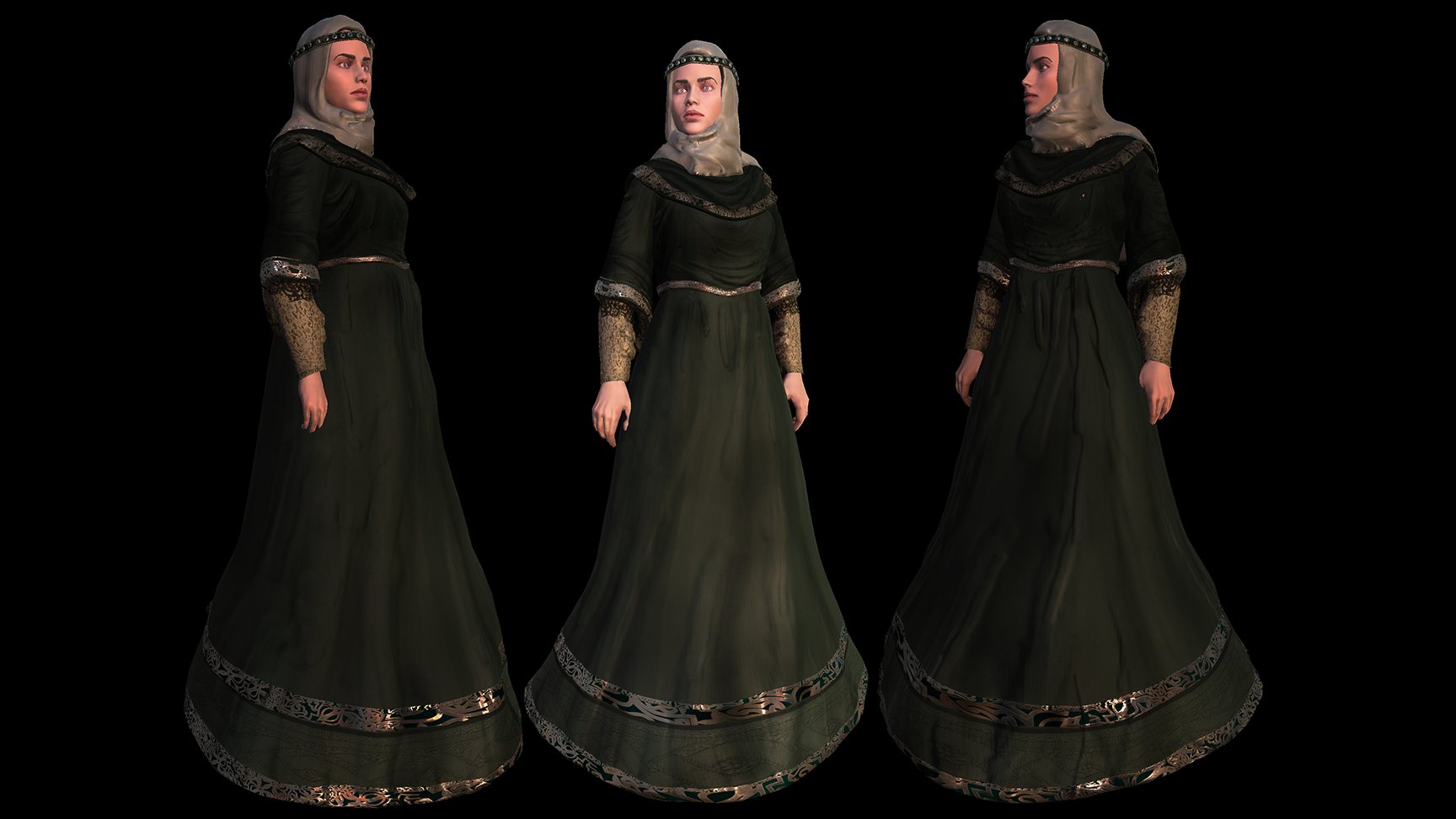 Medieval Female Costume C for UMA2
