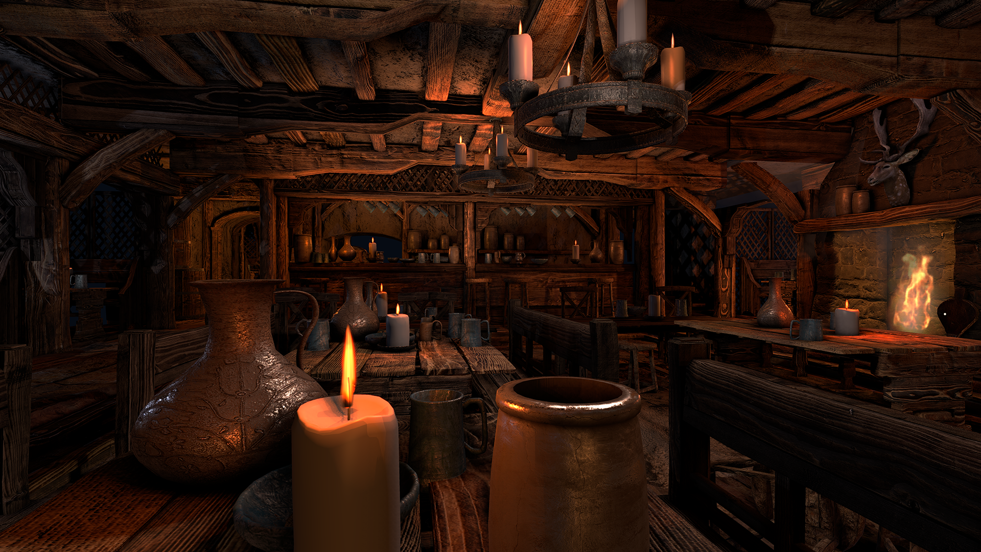 Medieval Tavern Interior Scene