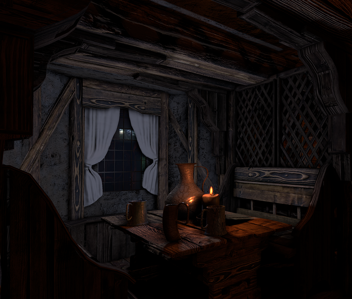 Medieval Tavern Interior Scene