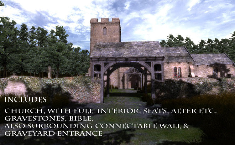 Medieval Church & Graveyard Pack